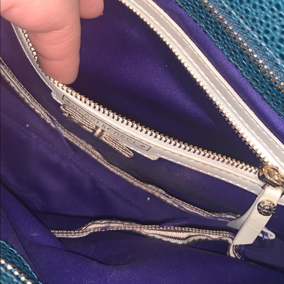 Henri Bendel CARLYLE SATCHEL-CAVIAR in color AQUA - Picture 7 of 8